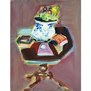 Antique Table Original Painting by Shann Spishak For Sale