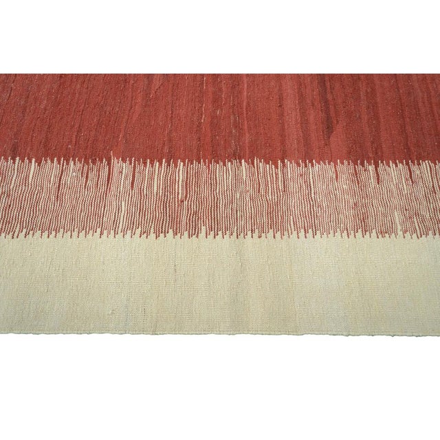 Textile Handwoven Designer Kilim Fars Rug For Sale - Image 7 of 9