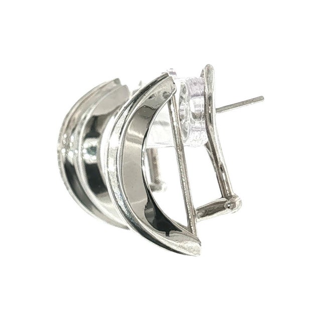 Contemporary Late 20th-Century 2.75 Carat Total Weight Natural Diamond Half Hoop Earrings, Pair For Sale - Image 3 of 4