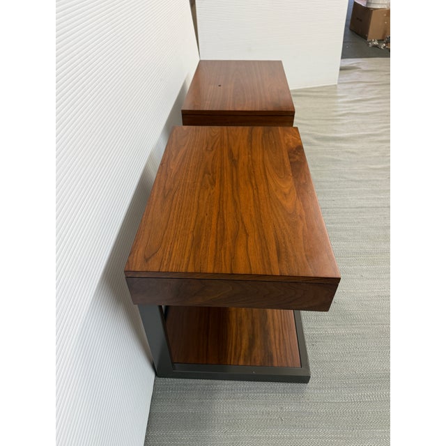 Brown William Eastburn Design for Crate & Barrel Blair Nightstands, Pair For Sale - Image 8 of 12