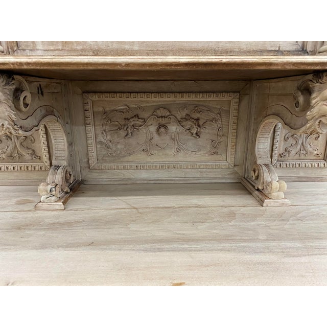 19th Century French Renaissance Bleached Walnut Cabinet For Sale - Image 10 of 13