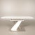White Wooden Dining Table with Stainless Steel Details, 1980s For Sale - Image 6 of 6