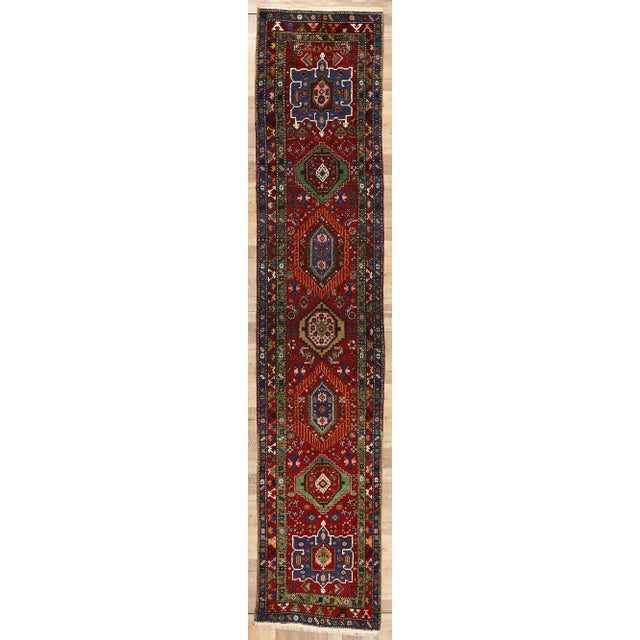 Vintage Persian Karaja Heriz Rug - 03'04 X 16'05 For Sale - Image 9 of 9