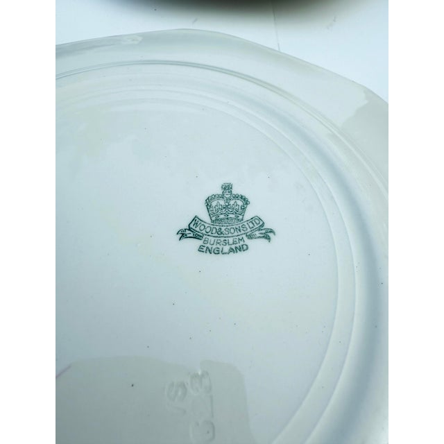 Wood & Sons England Pink Flower Basket Plates - 11 For Sale In Buffalo - Image 6 of 7
