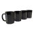 Postmodern Black Octagon Milk Glass Mugs - Set of 4 - "Octime" by Arcoroc, France For Sale