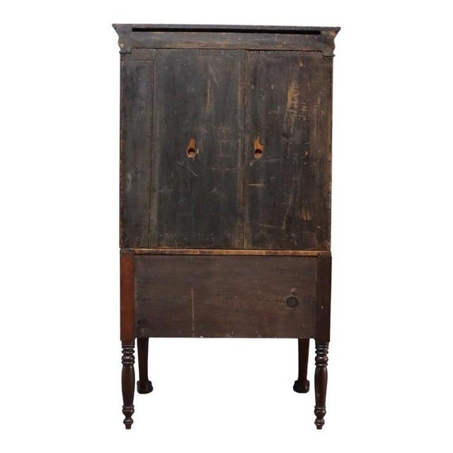 American Empire Classical Flame Mahogany Clawfoot Secretary Desk C1840 For Sale - Image 14 of 15
