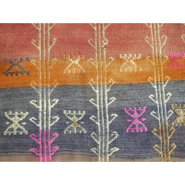 Copper Mid 20th Century Vintage Turkish Handmade Kilim Area Rug For Sale - Image 8 of 11