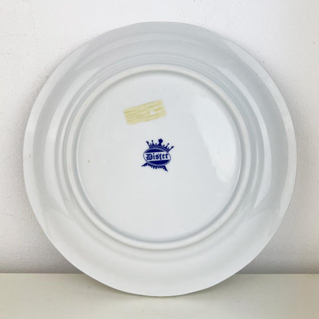 Ivory Vintage Floral Porcelain Plate from Disfer Limoges, 1950s For Sale - Image 8 of 11