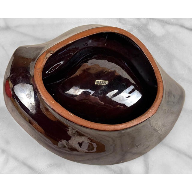 Mid-Century Atomic Drip Glazed Ceramic Lion & Cubs Ashtray For Sale - Image 10 of 10