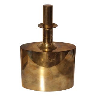 Vintage Swedish Gilded Brass Flask by Pierre Forssell, 1950s For Sale