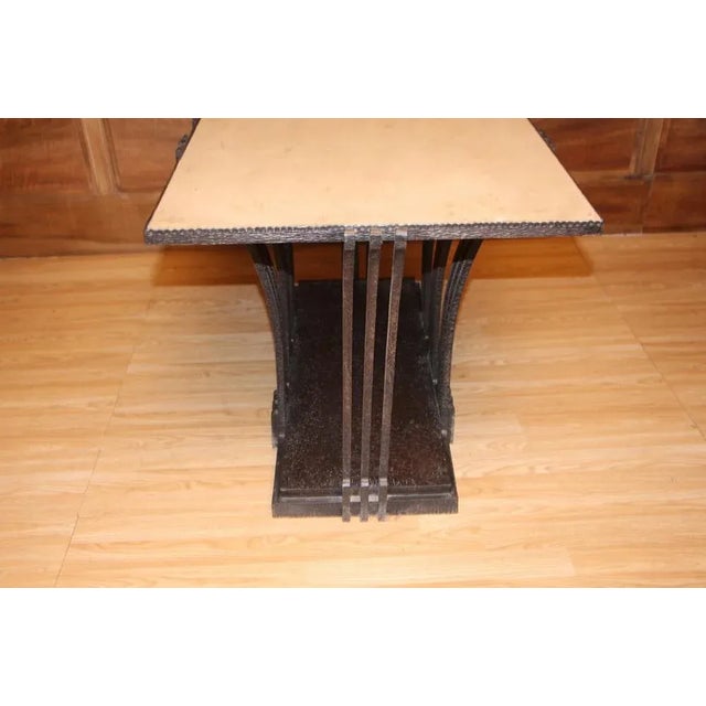 Black Art Deco Coffee Table in Wrought Iron by Edgar Brandt For Sale - Image 8 of 12
