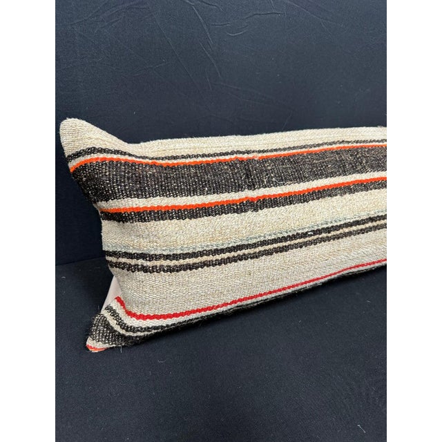 Turkish Hemp Pillow Cushion Natural Beige Brown Cushion Cover 12x46 #30317 Enhance your home decor with our Kilim Pillow...