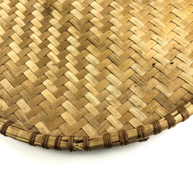 Vintage Flat Flour Basket Lid Wall Art For Sale In Portland, ME - Image 6 of 11