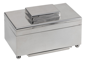 Antique English Silver 4-Tier Cigar Box, London, 1912
