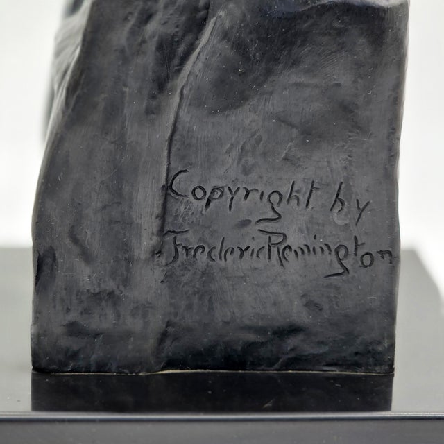 1970s After Frederic Remington the Savage Bronze Bust Sculpture 36/100 For Sale - Image 10 of 11