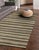 5x8 Multicolor Hand-Knotted Wool Grounded Earth Tones Striped Modern Carpet Rug For Sale - Image 4 of 4