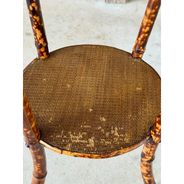 Victorian Antique Victorian Tortoiseshell Bamboo Pedestal Side Table, Circa 1900 For Sale - Image 3 of 12