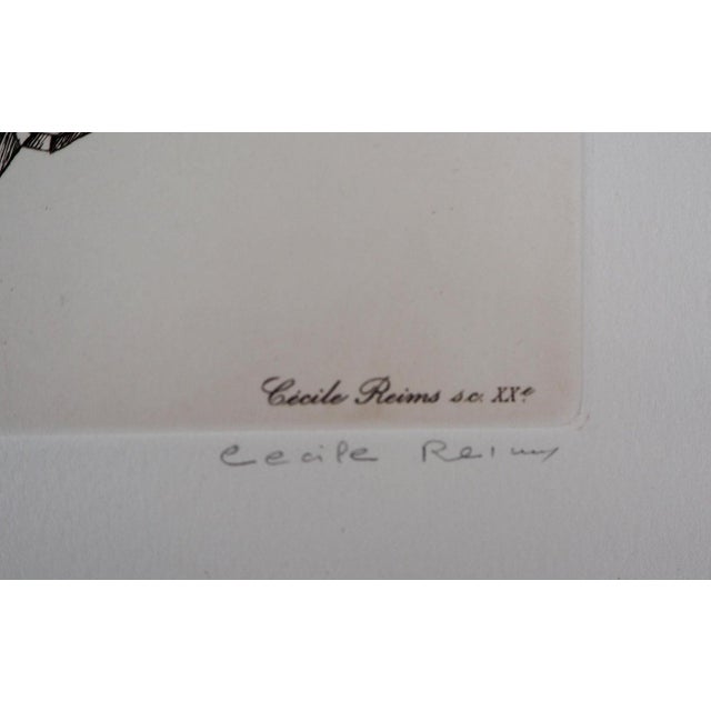 Cecile reims the cycle original engraving hand signed and signed in the plate numbered out of 59 copies on vellum of 38 x...