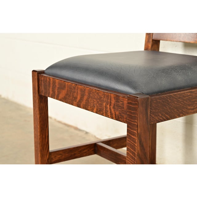 Stickley Mission Oak Arts & Crafts Spindle Back Dining Chairs | Set of Four For Sale - Image 10 of 15