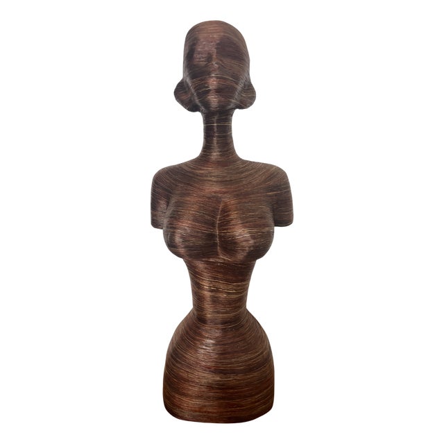 Lara Brown, Large Abstract Lady Sculpture, Rattan Fibre For Sale