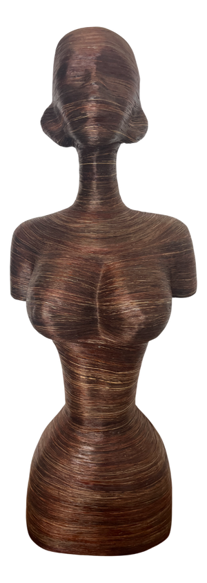 Lara Brown, Large Abstract Lady Sculpture, Rattan Fibre