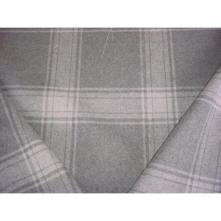 Country Ralph Lauren Doublebrook Plaid Grey Flannel Upholstery Fabric - 5-5/8y For Sale