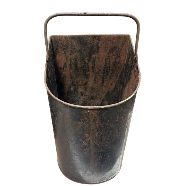 Metal Antique, Victorian, Heavy Metal Coal Scuttle With Removable Bin For Sale - Image 7 of 12