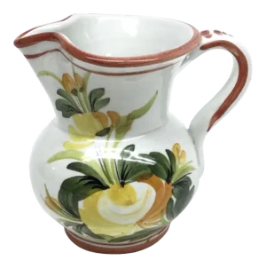 Italian Ceramic Flower Hand Painted Small Pitcher