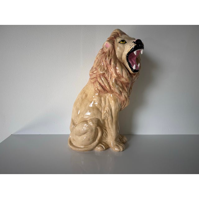 Vintage Ceramic Lion Statue/ Sold For Sale In Miami - Image 6 of 10