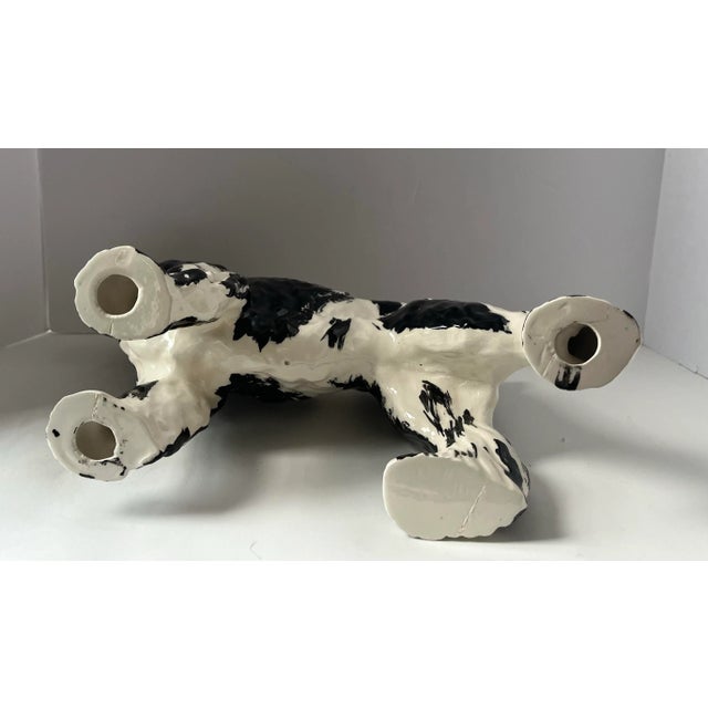 Ceramic Late 20th Century English Black & White Springer Spaniel Figurine For Sale - Image 7 of 7