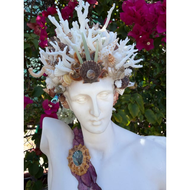 2020s CSS Seashell 10.5" Bust of Hermes For Sale - Image 5 of 7