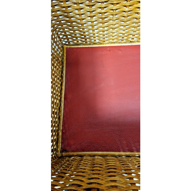 Italian Coffee Table with Sewing Rack in Bamboo and Wicker, 1950s For Sale - Image 10 of 12