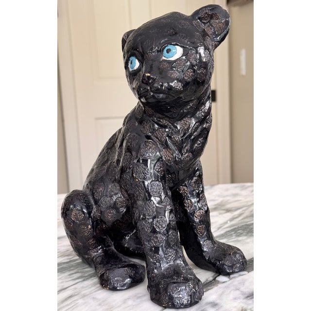 Vintage Studio Art Black Leopard Figure For Sale - Image 4 of 18