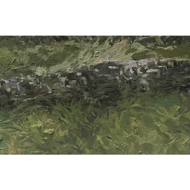 Near Galway by Jim Beckner | Oil on Canvas Landscape with trees and rolling hills For Sale - Image 4 of 5