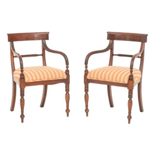 Pair of Regency Style Mahogany Armchairs For Sale