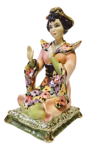 Geisha Porcelain Sculpture by Girardi, 1950