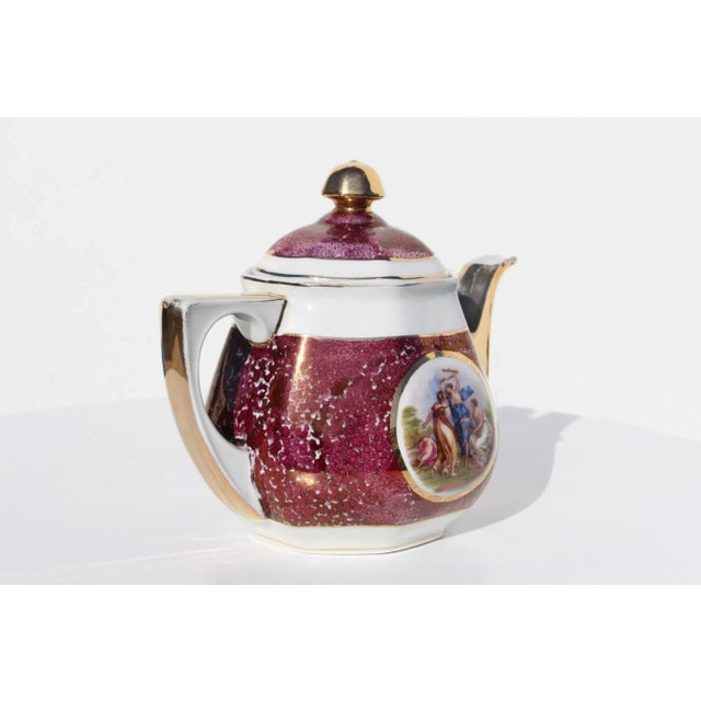 1930s Vista Alegre, Portugal Porcelain Tea Pot Depicting Angelica Kauffmann Paintings For Sale - Image 4 of 13