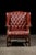 Traditional Vintage Wingback Tufted Leather Chesterfield Armchair in Burnt Red For Sale - Image 3 of 16