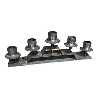 1930s Insico Pewter Five Candle Holder Derby Silver Co Ct For Sale