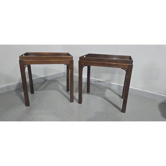 Chippendale Mahogany Lamp Tables, 1920, Set of 2 For Sale - Image 4 of 13