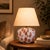 Contemporary Hand-Blown Glass Table Lamp with Linen Shade in Ice Blue Speckled by Svitanok For Sale - Image 3 of 4