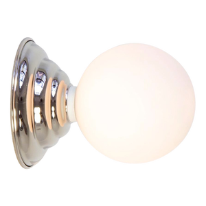 Hive Sconce, Polished Nickel, 5in Glass Glove, Modern, Silver by Research.Lighting