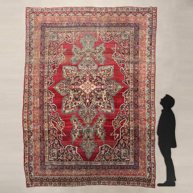Kerman Laver rug in cotton and wool, extra-fine knot, hand-made. This piece is attributed to the mentioned designer/maker....