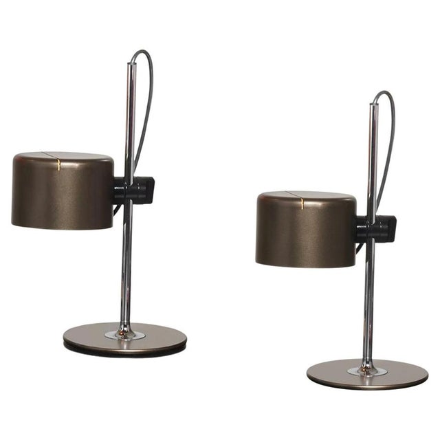 Mini Coupe Table Lamps by Joe Colombo for Oluce, Set of 2 For Sale - Image 9 of 9