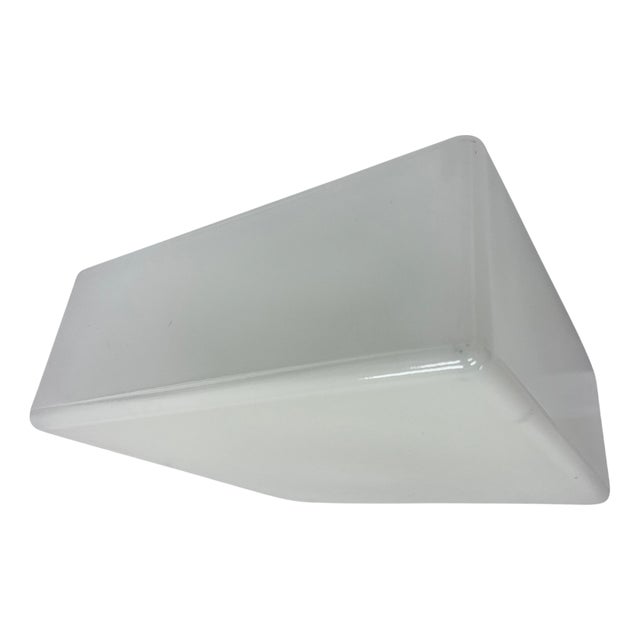 Mid-Century Milk Glass Flush Mount or Wall Light, Former Czechoslovakia, 1970s For Sale