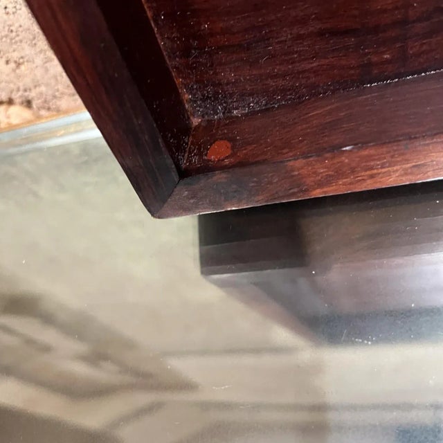 Brown Mid-Century Modern Sectioned Rosewood Tray Tic Tac Toe Board For Sale - Image 8 of 10