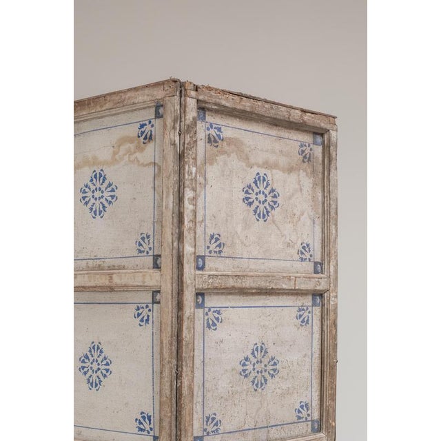 Italian Painted 4-Panel Paravent Screen, 19th Century For Sale - Image 11 of 14