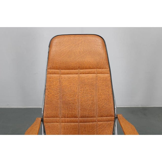 Vintage Italian Folding Lounge Chair in Leatherette, 1970s For Sale - Image 6 of 18