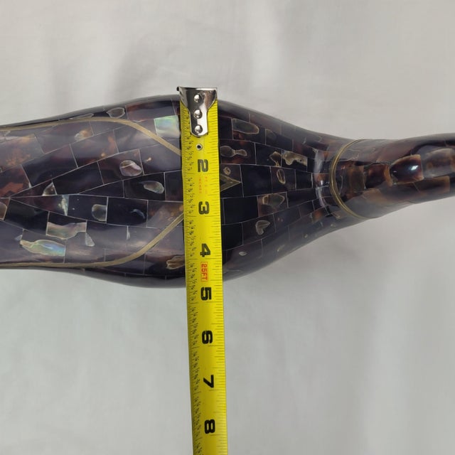 Maitland Smith Tessellated Faux Tortoise Shell Mother of Pearl Duck Brass For Sale - Image 15 of 15