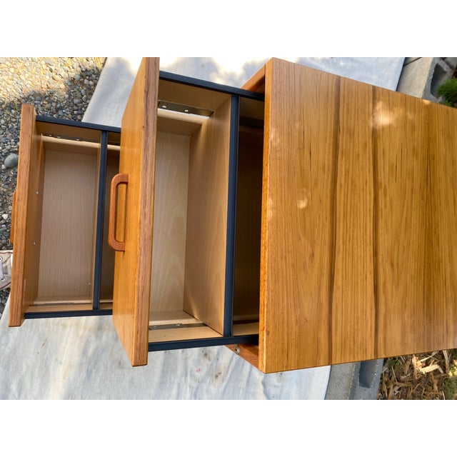 Wood Mid-Century Danish Teak 2-Drawer Mobile File Cabinet by Jesper Furniture For Sale - Image 7 of 11